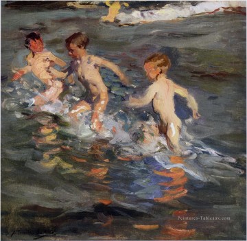 enfants au 1899 plage Impressionnisme enfant Peinture à l'huile